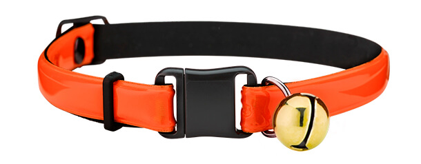 fluorescent orange reflective cat collar