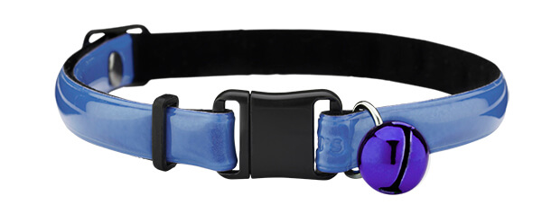 fluorescent periwinkle reflective cat collar