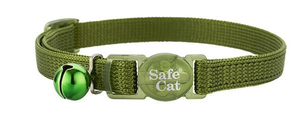 olive green soft cat collar